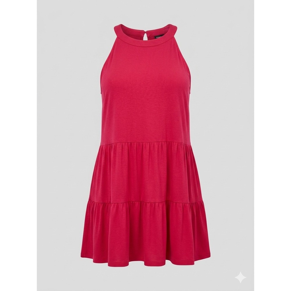 Torrid Lenny Halter Neck Top Women 3X Red Tiered Sleeveless Boho Coquette - Picture 1 of 8